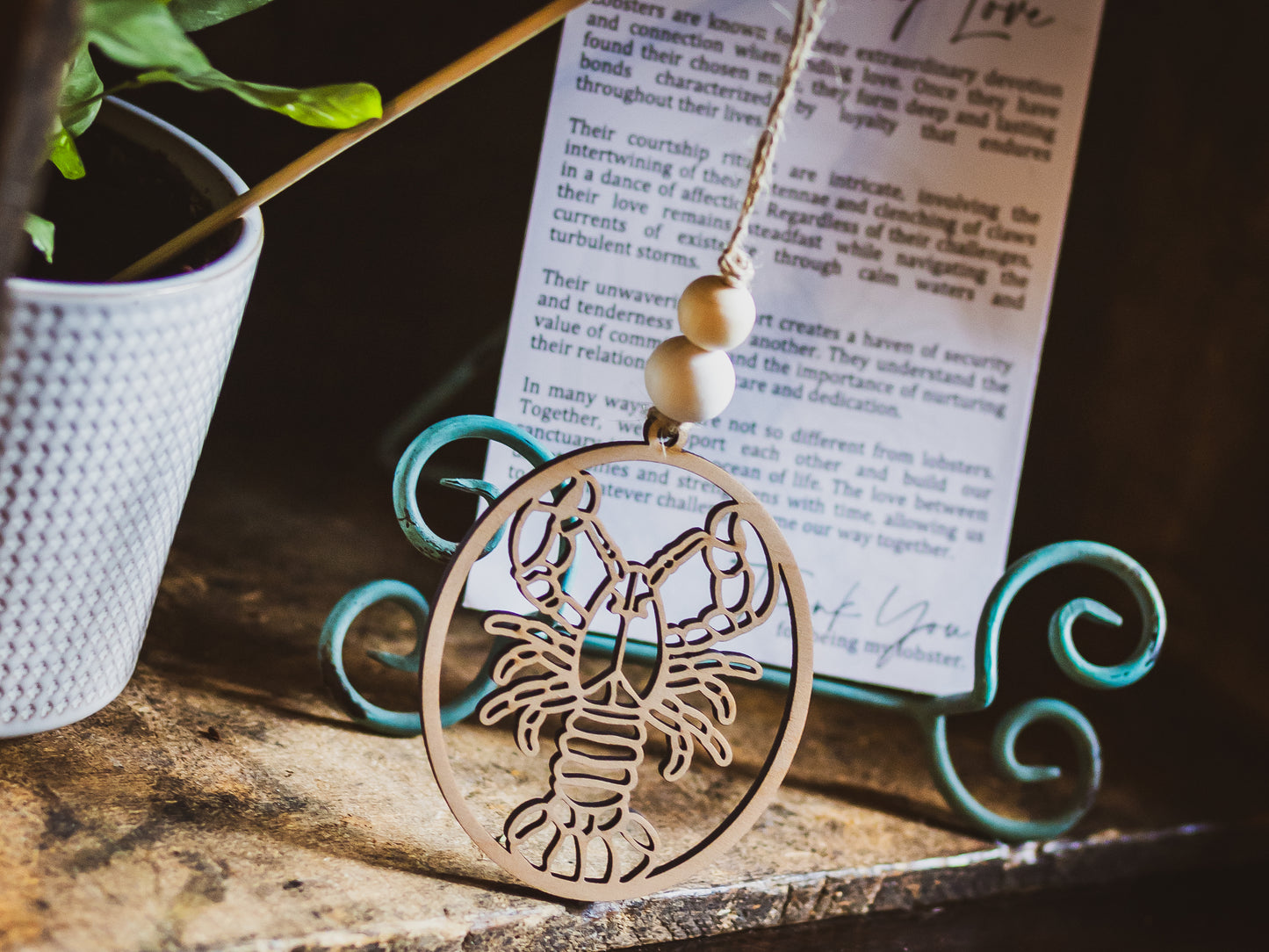 Lobster Ornament | A Story of Unwavering Love Wooden Ornament