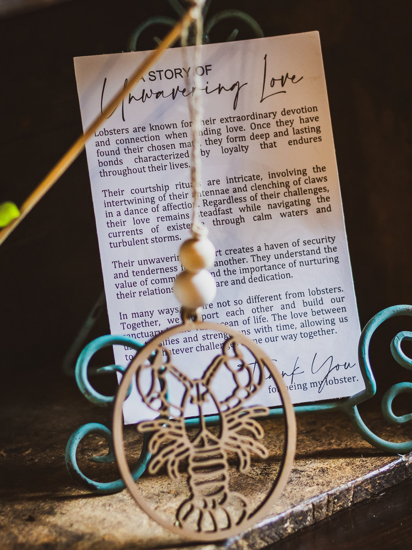 Lobster Ornament | A Story of Unwavering Love Wooden Ornament