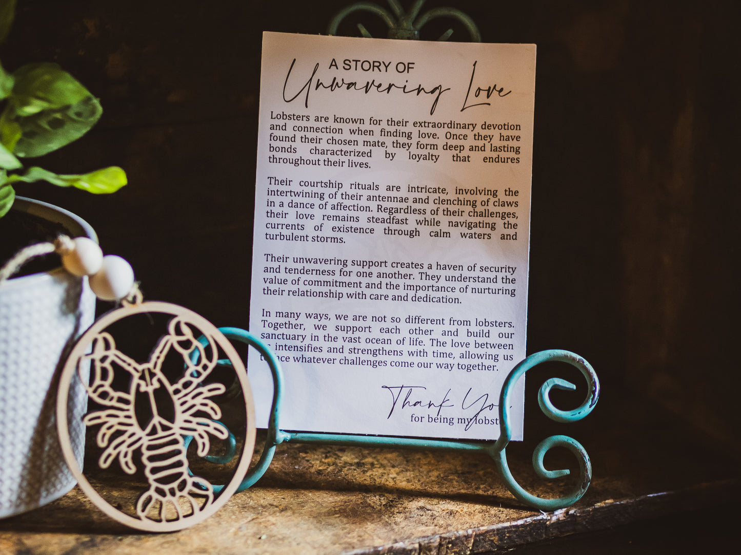 Lobster Ornament | A Story of Unwavering Love Wooden Ornament