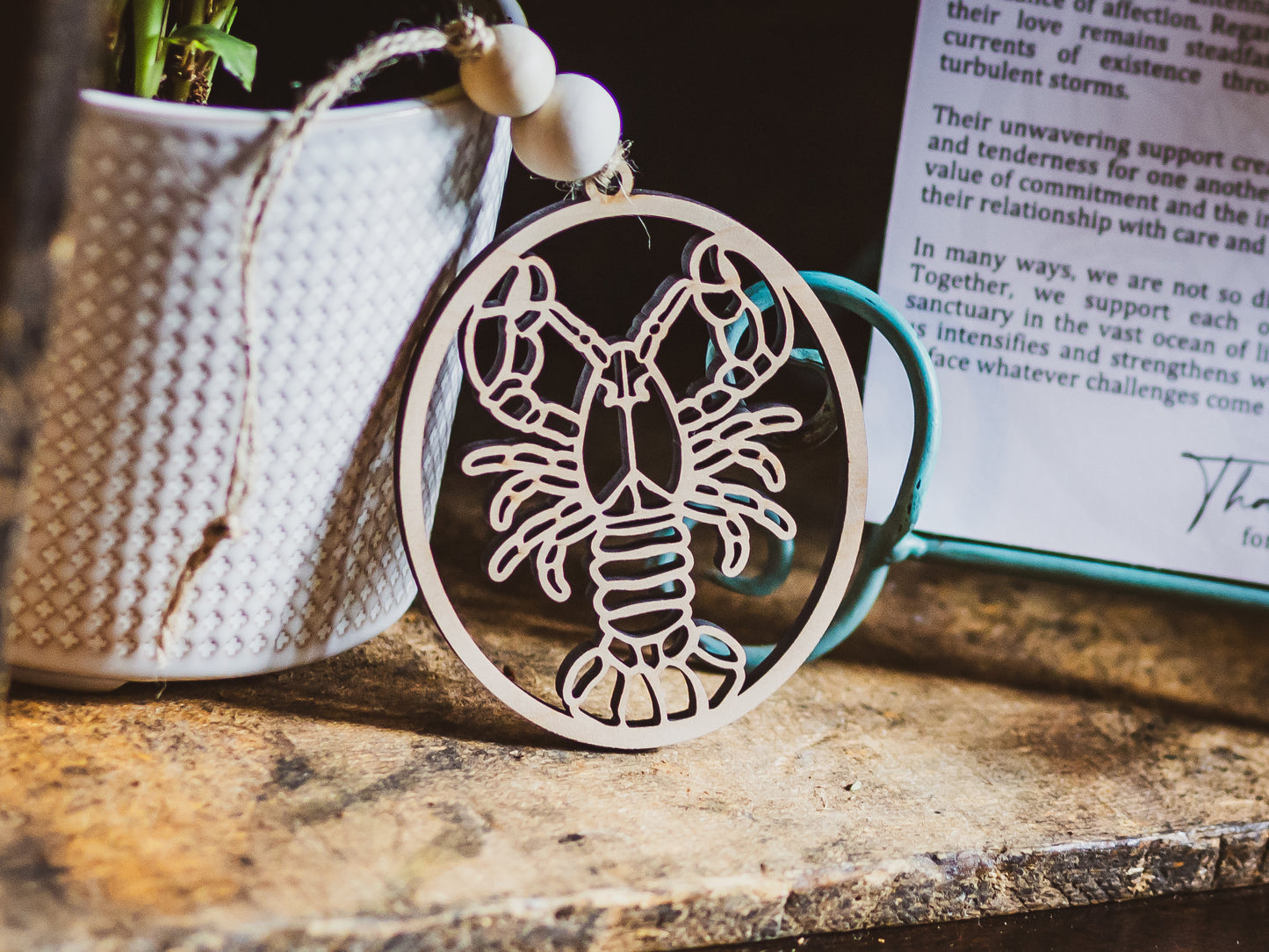 Lobster Ornament | A Story of Unwavering Love Wooden Ornament