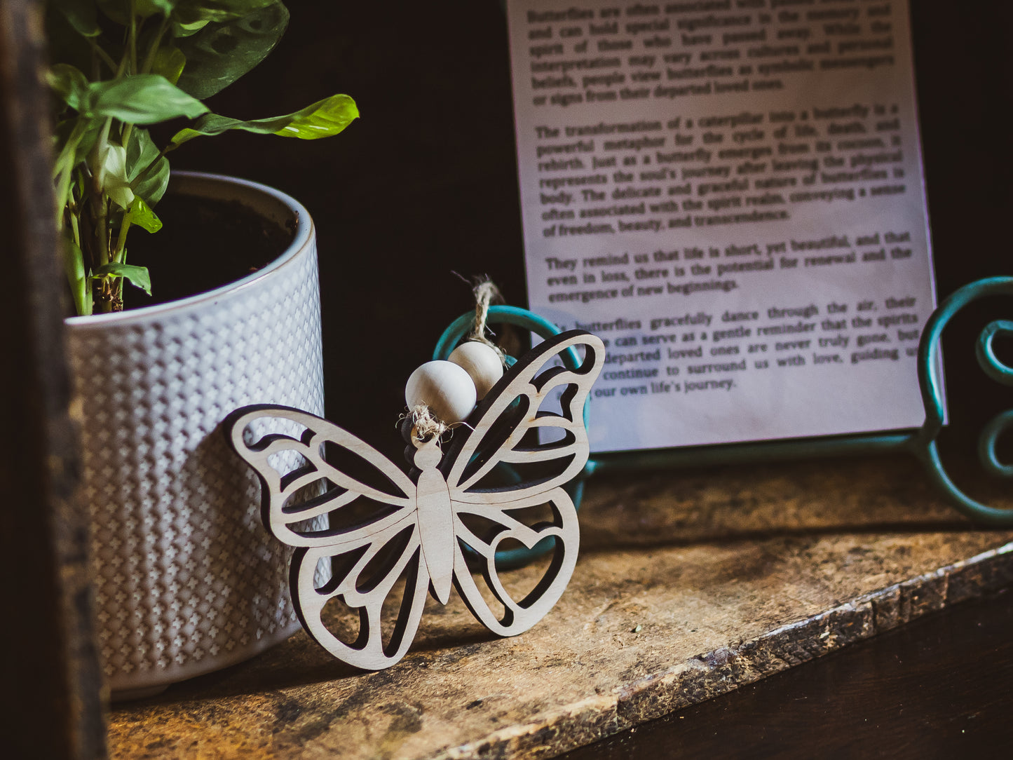 Spiritual Transformation Ornament | Butterfly Wooden Ornament