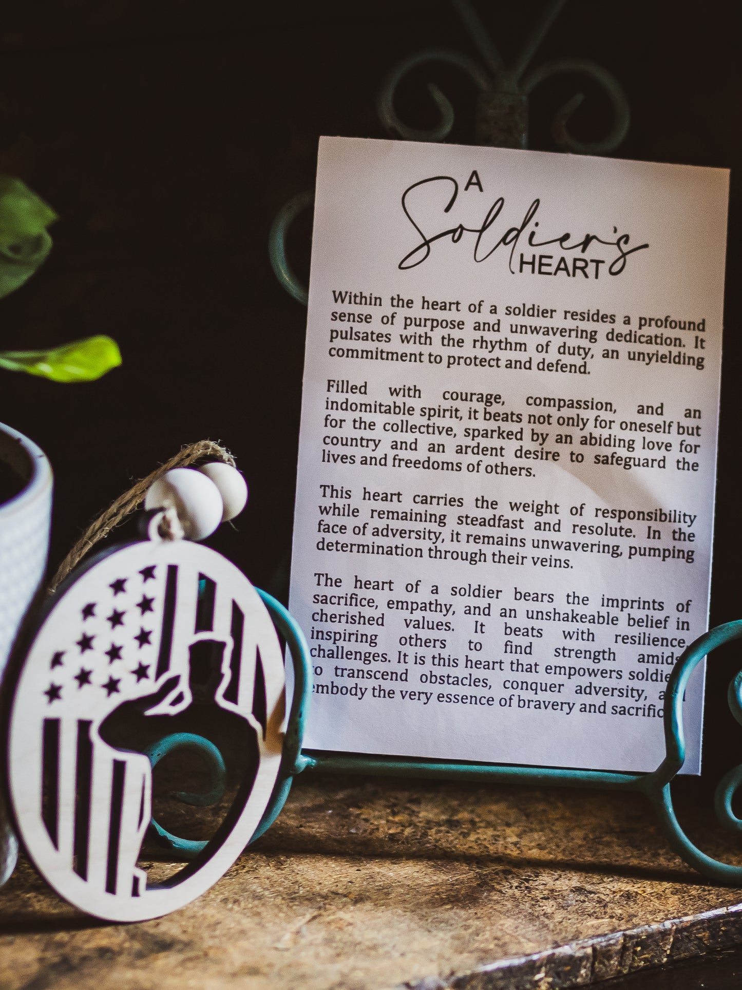 Soldier's Heart Ornament | A Tribute to Unwavering Dedication Wooden Ornament