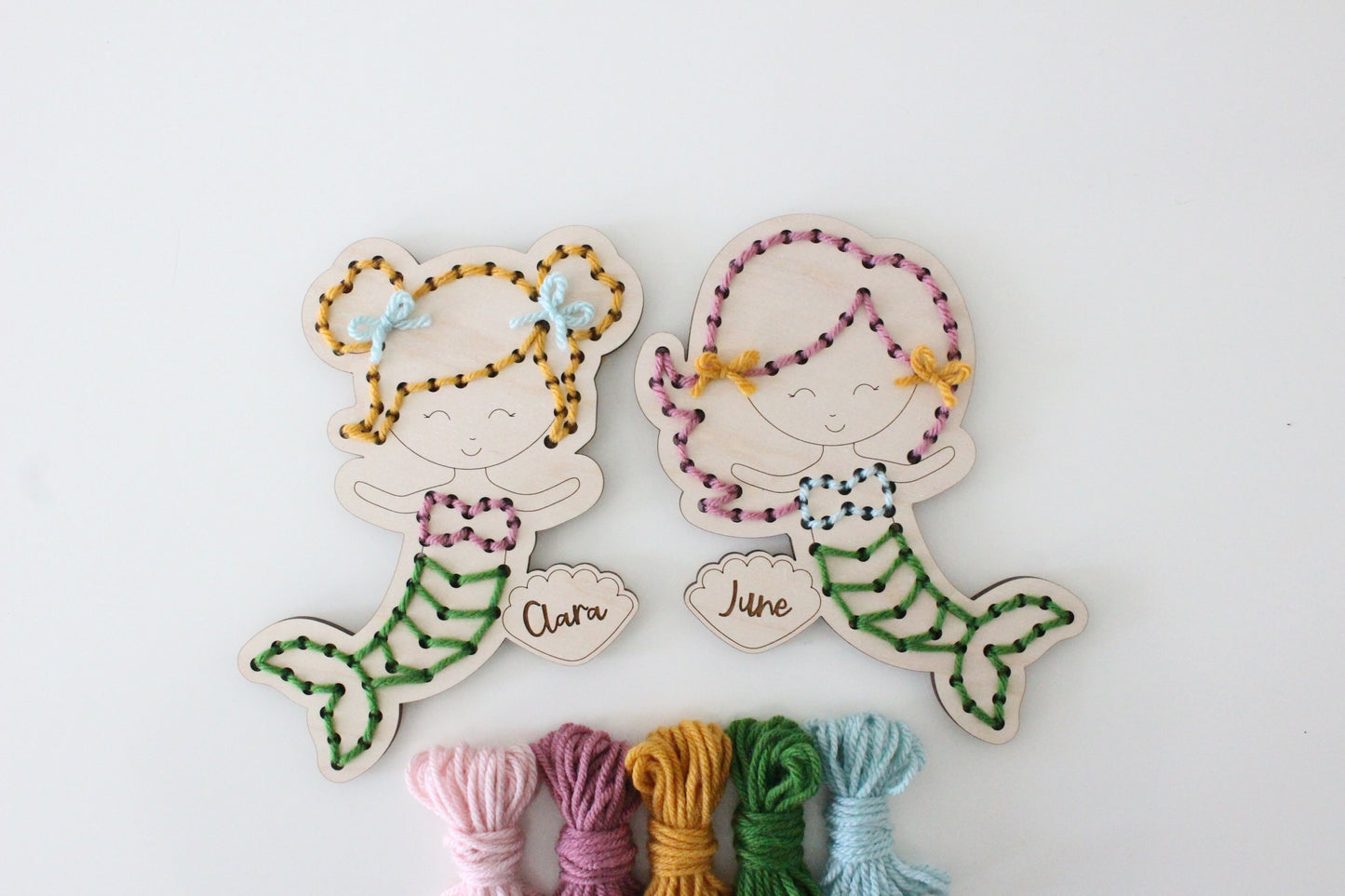 Wooden Sewing Board - Mermaid Design | DIY Craft Kit for Kids & Adults