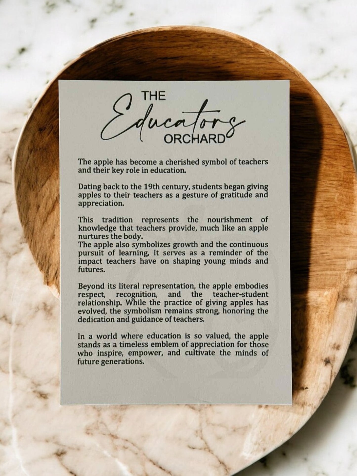 Educator's Orchard Ornament | The Apple of Appreciation Wooden Ornament