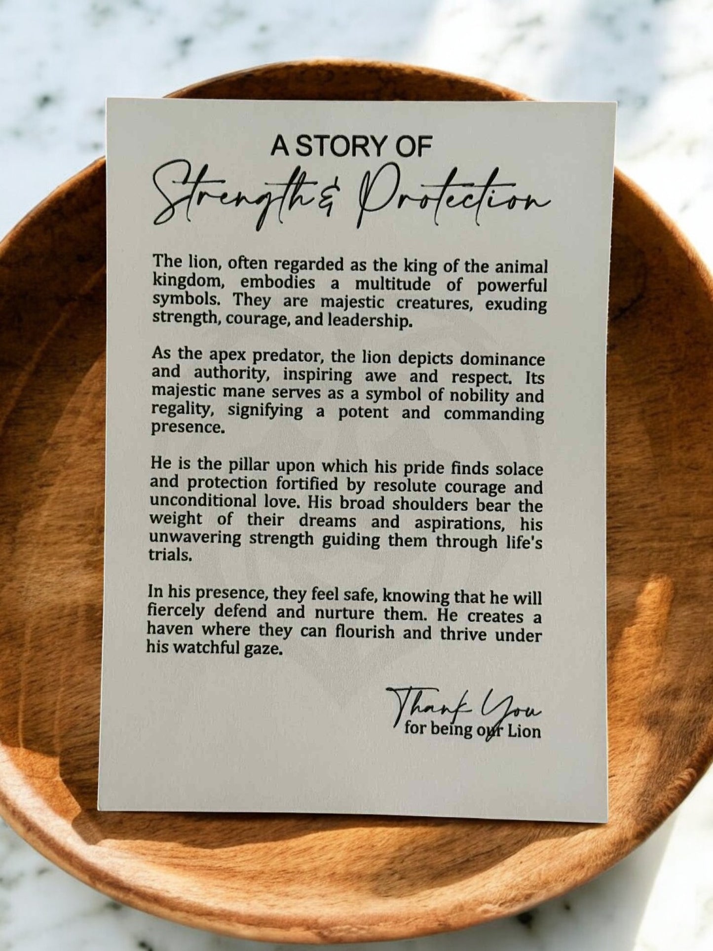 A Story of Strength & Protection Lion Wooden Ornament