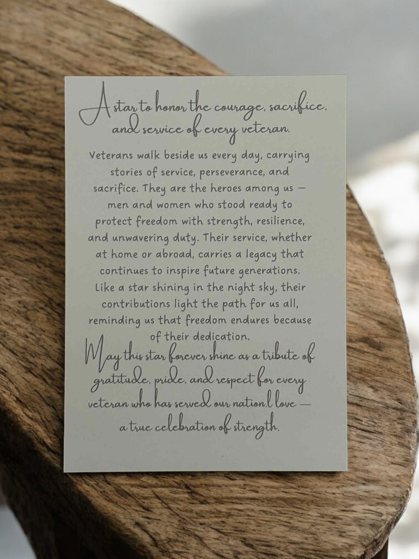 Veteran Tribute Star – Ornament & Story Card Set