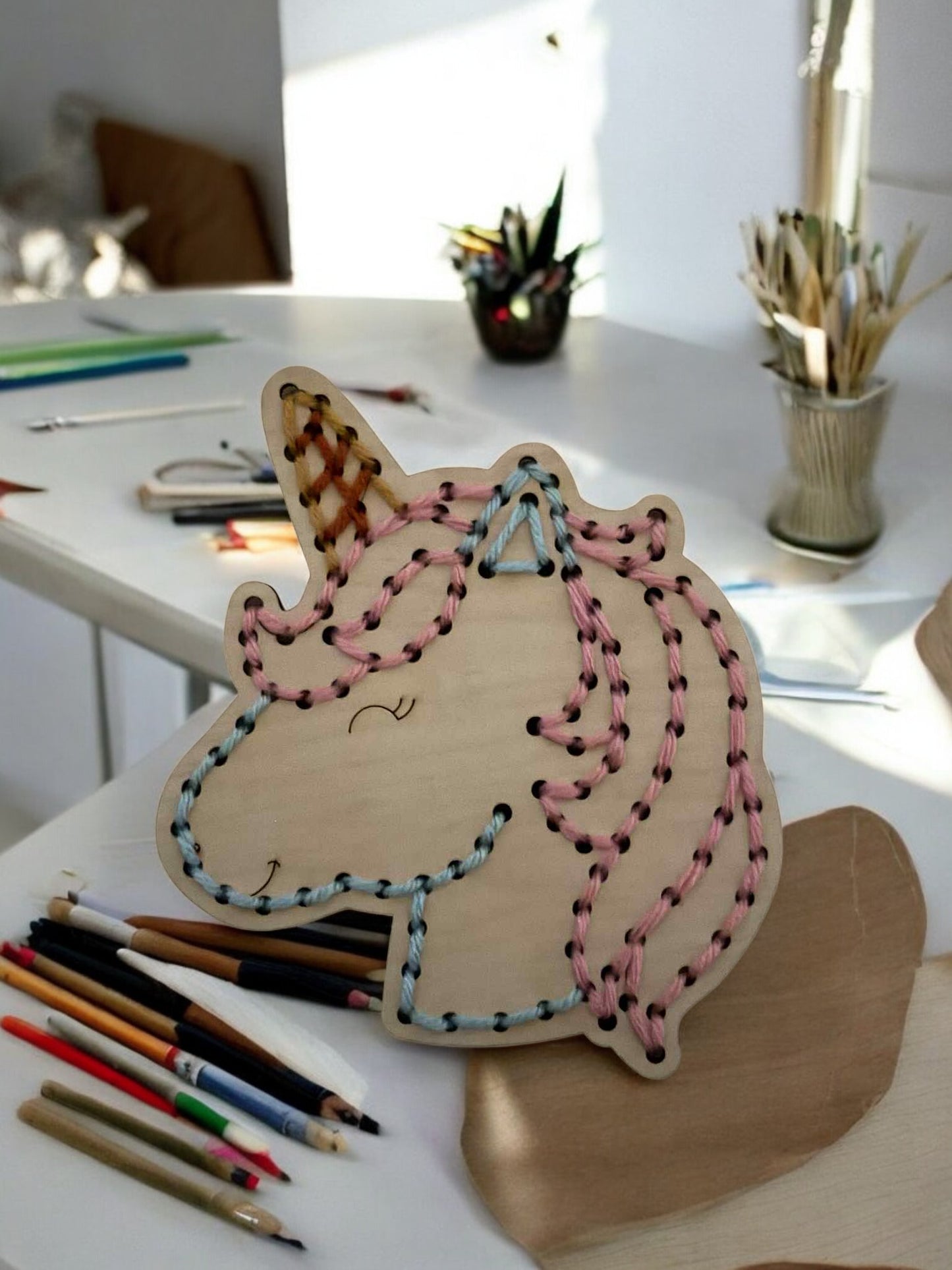 Personalized Unicorn Yarn Sewing Kit – DIY Lacing Craft for Kids