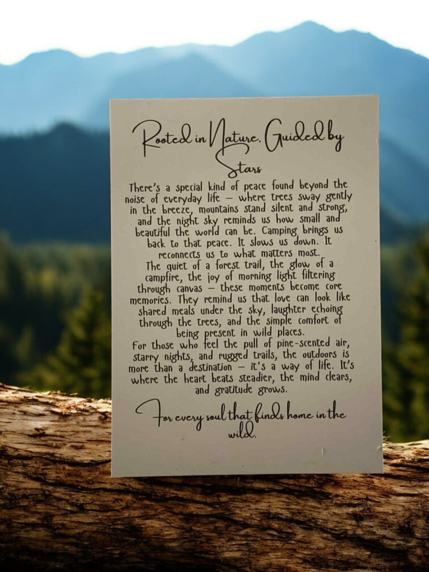 Rooted in Nature Ornament – Personalized Tent Camping Gift with Story Card