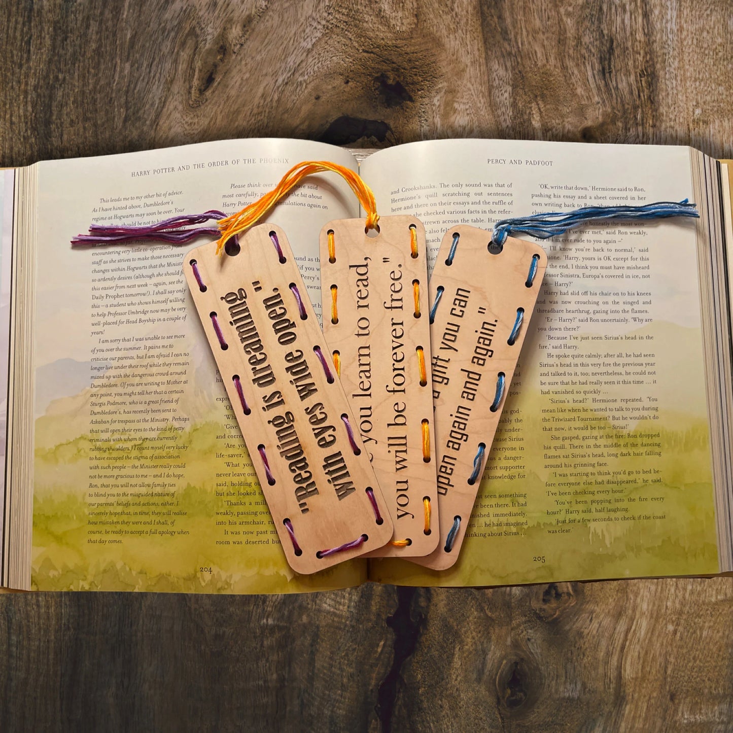 Laser-Engraved Bookmark with Reading Quote - Colorful Literary Gift and Stocking Stuffer