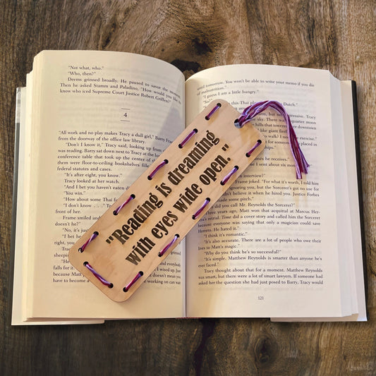 Laser-Engraved Bookmark with Reading Quote - Colorful Literary Gift and Stocking Stuffer