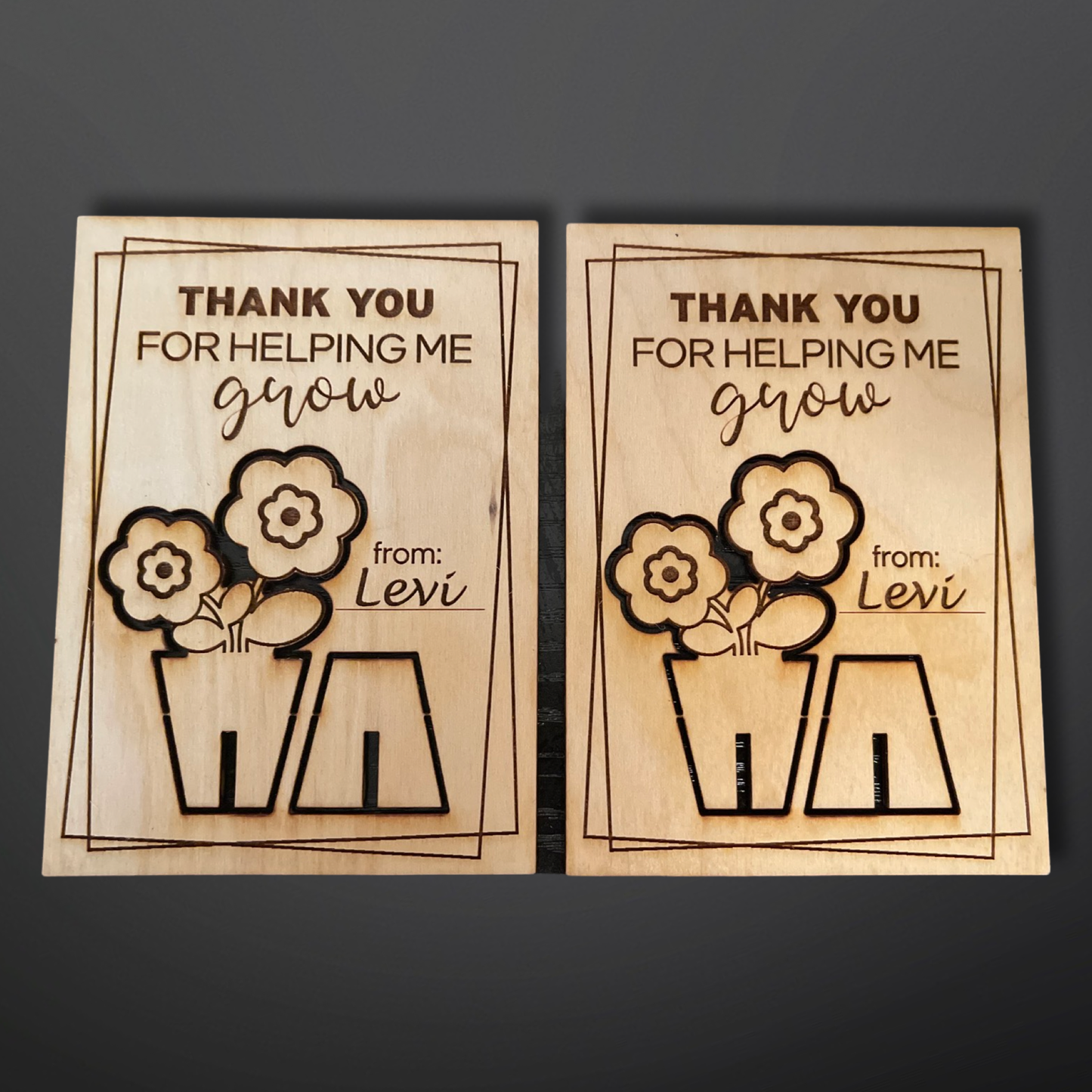 Teacher Valentines Wooden Flowers with Saying 3-D Flowers Thank You For Helping Me Grow Personalized